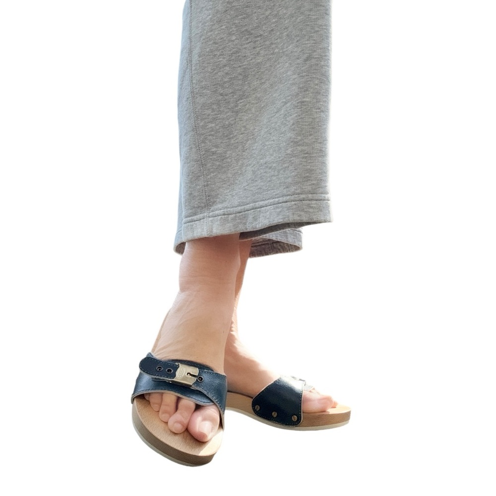 Vintage 1970's Dr.Scholl's Wooden Exercise Sandals and Made In Italy